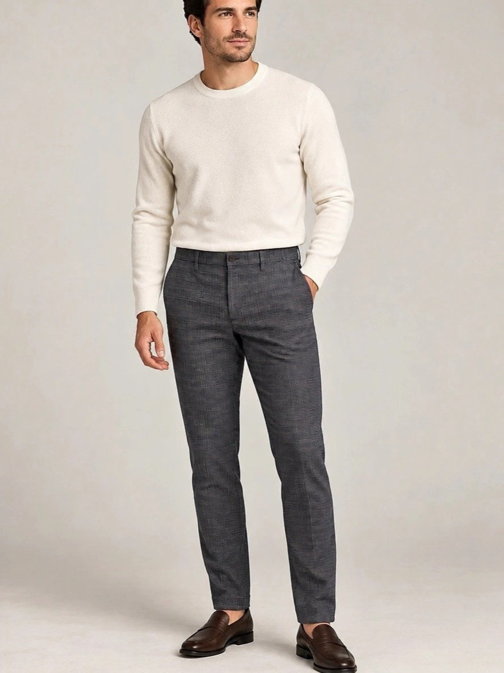 Alberto Style 1922 Houndstooth Dress Pants Gray W36 L34 NWT